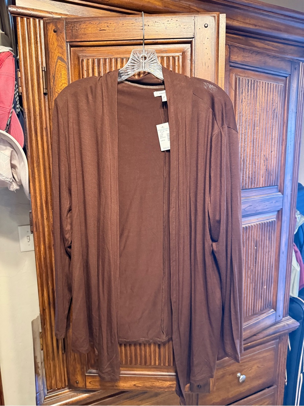 Maurices Chocolate Brown Open Cardigan